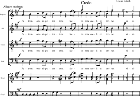 Rösch, Klaus: Credo aus "Missa brevis" - Chor>SATB+Orgel:0