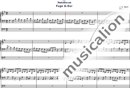 Fugue G Major Bwv 577 Johann Sebastian Bach Sheet Music To Download