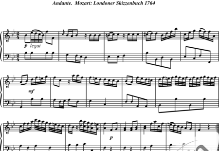 Mozart, Wolfgang Amadeus: Andante (aus dem Londoner Skizzenbuch) - Klavier:0