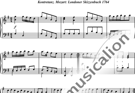 Mozart, Wolfgang Amadeus: Contradanza (del cuaderno londinense) - Piano:0
