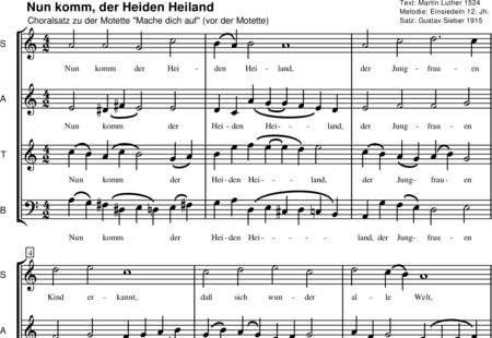 Sieber, Gustav: Nun komm, der Heiden Heiland - Chor>SATB:0