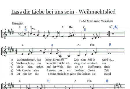 Lass die Liebe bei uns sein - Marianne Wiesheu Noten zum Download