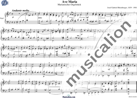 Rheinberger, Josef Gabriel: Ave Maria (Marianisches Orgelstück) - Orgel:0