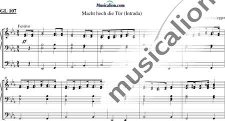 Jungegger, Roman: Macht hoch die Tür (Intrada) - Organ>wped:0