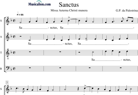 Palestrina, Giovanni Pierluigi da: Missa Aeterna Christi munera: 4. Sanctus - Chor>SATB:0