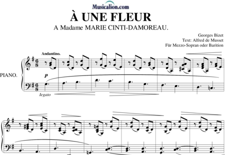 Bizet, George: A une fleur - Solo>Alt+Klavier:0