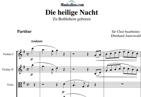 Anónimo, desconocido: Zu Bethlehem geboren (Arr.) - Coro>SAB+Org+[Vl2+Vla+Vc+Cb]:0