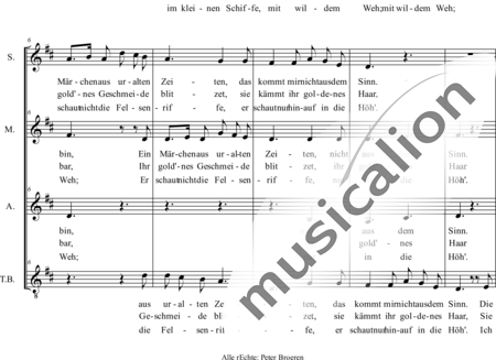 Silcher, Friedrich: Lorelei (Arr.) - Choir>SSATB:1