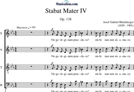 Rheinberger, Josef Gabriel: Stabat Mater g-moll: Teil 4 - Chor>SATB+Orgel:0