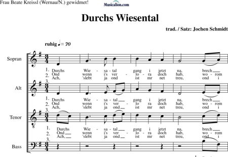 Schmidt, Jochen: Durchs Wiesental - Chor>SATB:0