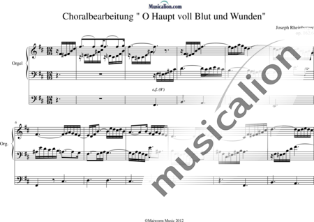 Rheinberger, Josef Gabriel: Choralbearbeitung " O Haupt voll Blut und Wunden" - Orgel>mPed:0