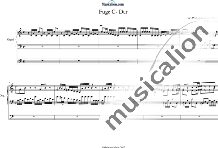 Bach, Carl Philipp Emanuel: Fuge C-Dur - Orgel>mPed:0