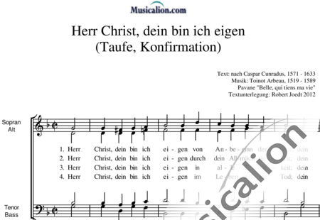 Arbeau, Thoinot: Herr Christ, dein bin ich eigen - Chor>SATB+Cembalo:0