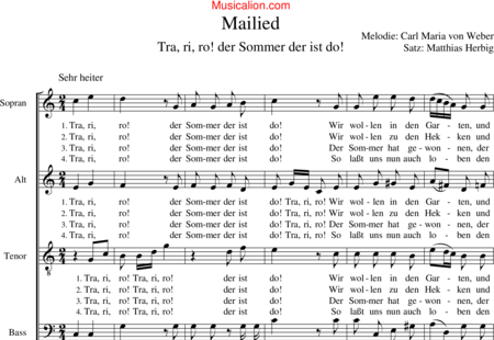 Weber, Carl Maria von: Mailied (Bearb.) - Chor>SATB:0