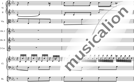 Boccherini, Luigi: Concerto in modo Es: 2. Satz - Cembalo+Ob2+HnEs2+[Vl2+Vla+Kb]:14