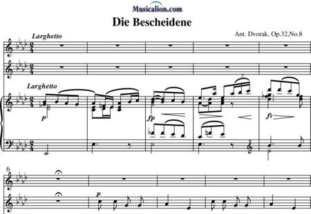 Dvorak, Antonin: Die Bescheidene - Solo>alto+Piano:0