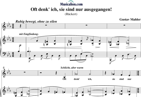 Mahler, Gustav: Oft denk' ich, sie sind nur ausgegangen! - Solo>sop+Piano:0