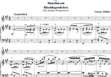 Mahler, Gustav: Rheinlegendchen - Solo>sop+Piano:0