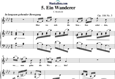 Brahms, Johannes: Fünf Lieder: No. - 5 Ein Wanderer - Solo>alt+Piano:0