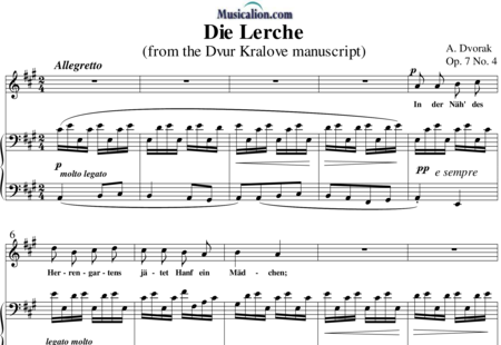 Dvorak, Antonin: Die Lerche - Solo>alto+Piano:0