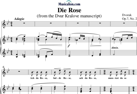 Dvorak, Antonin: Die Rose - Solo>alto+Piano:0