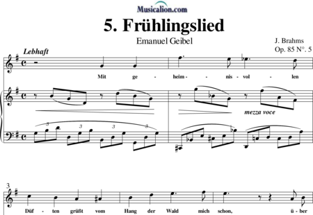 Brahms, Johannes: Frühlingslied - Solo>Alt+Klavier:0