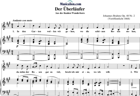 Brahms, Johannes: Sieben Lieder: Nr. 2 Der Überläufer - Solo>Alt+Klavier:0