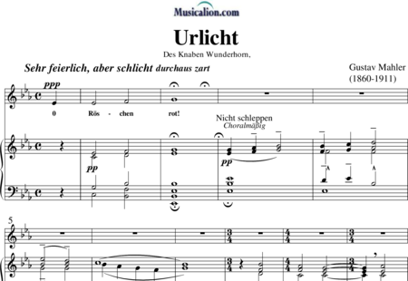 Urlicht Gustav Mahler Sheet Music To Download