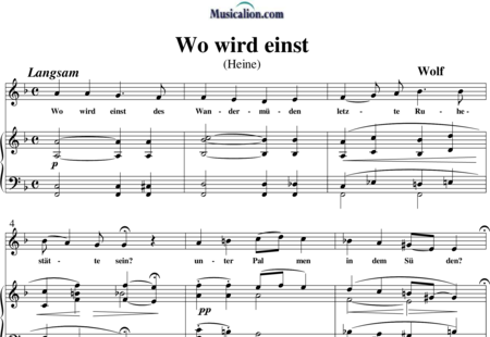 Wolf, Hugo: Wo wird einst - Solo>sop+Piano:0
