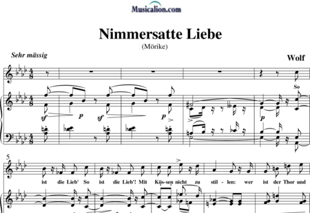 Wolf, Hugo: Nimmersatte Liebe - Solo>Sop+Klavier:0