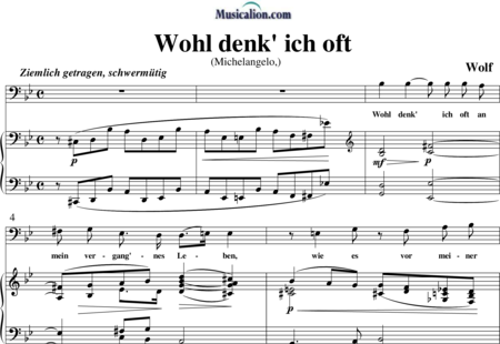 Wolf, Hugo: Wohl denk' ich oft - Solo>bajo+Piano:0