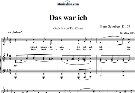 Schubert, Franz (Peter): Das war ich - Solo>Ten+Klavier:0