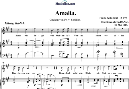 Schubert, Franz (Peter): Amalia - Solo>Ten+Klavier:0