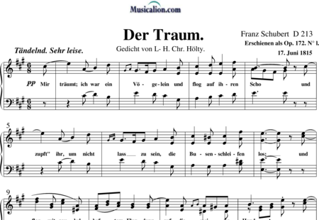 Schubert, Franz (Peter): Der Traum - Solo>Ten+Piano:0