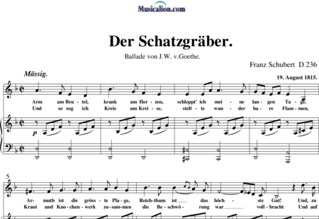 Schubert, Franz (Peter): Der Schatzgräber - Solo>x+Piano:0