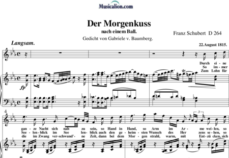 Schubert, Franz (Peter): Der Morgenkuss - Solo>Ten+Piano:0