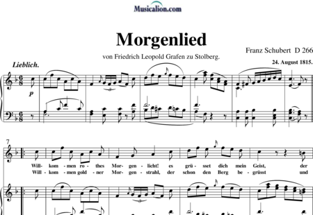 Schubert, Franz (Peter): Morgenlied - Solo>Ten+Piano:0