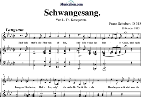 Schubert, Franz (Peter): Schwangesang - Solo>Sop+Klavier:0