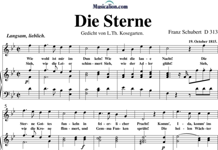 Schubert, Franz (Peter): Die Sterne - Solo>sop+Piano:0