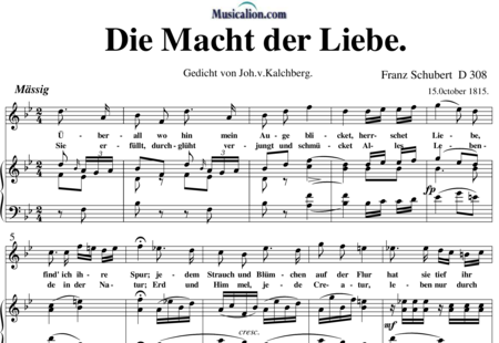Schubert, Franz (Peter): Die Macht der Liebe - Solo>Sop+Klavier:0