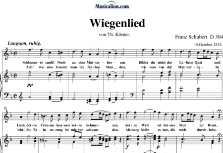 Schubert, Franz (Peter): Wiegenlied - Solo>Sop+Klavier:0