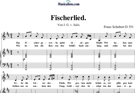 Schubert, Franz (Peter): Fischerlied - Solo>alto+Piano:0