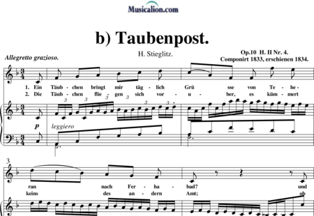 Loewe, Carl: Taubenpost - Solo>sop+Piano:0