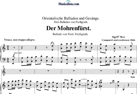 Loewe, Carl: Der Mohrenfürst - Solo>sop+Piano:0