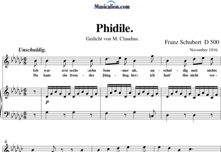 Schubert, Franz (Peter): Phidile - Solo>sop+Piano:0
