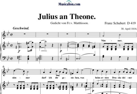 Schubert, Franz (Peter): Julius an Theone - Solo>sop+Piano:0