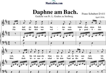 Schubert, Franz (Peter): Daphne am Bach - Solo>Sop+Klavier:0