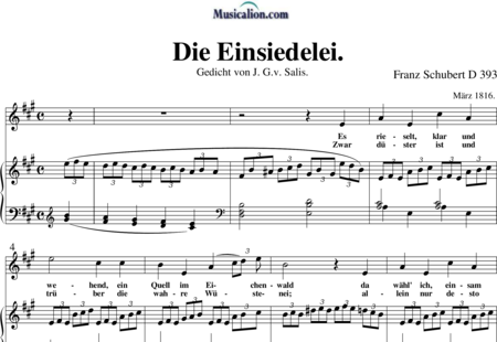 Schubert, Franz (Peter): Die Einsiedelei - Solo>sop+Piano:0