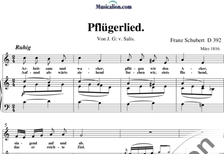 Schubert, Franz (Peter): Pflügerlied - Solo>sop+Piano:0