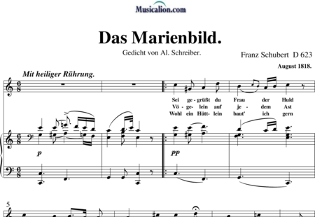 Schubert, Franz (Peter): Das Marienbild - Solo>Sop+Klavier:0